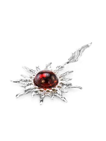 Sun Shaped Amber Pendant In Sterling Silver The Helios, image , picture 3
