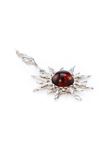 Sun Shaped Amber Pendant In Sterling Silver The Helios, image , picture 4