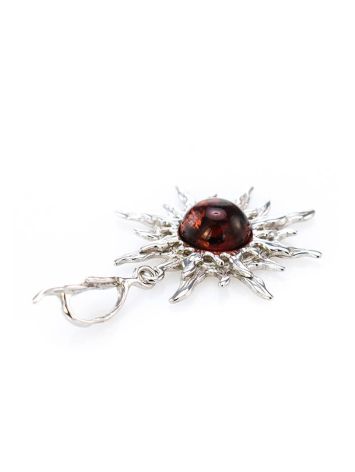 Sun Shaped Amber Pendant In Sterling Silver The Helios, image , picture 5