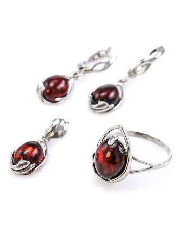 Drop Amber Pendant In Sterling Silver The Selena, image , picture 5