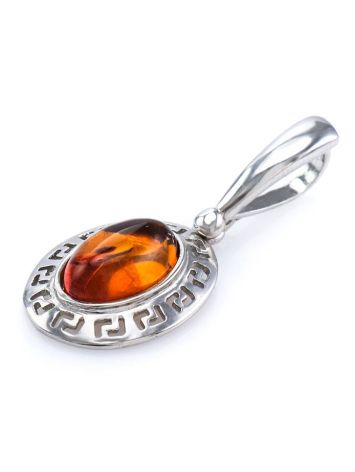 Cognac Amber Pendant In Sterling Silver The Ellas, image , picture 3