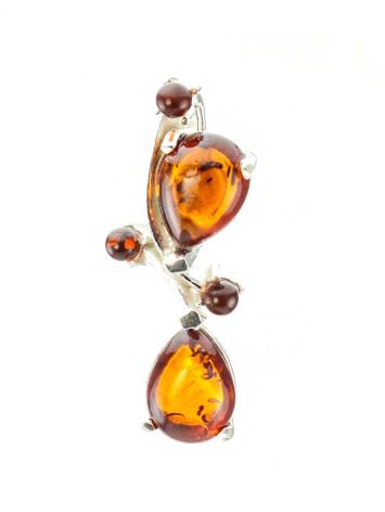 Cognac Amber Pendant In Sterling Silver The Symphony, image , picture 2