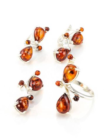 Cognac Amber Pendant In Sterling Silver The Symphony, image , picture 7