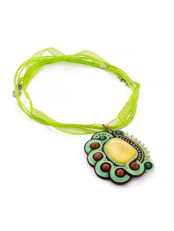Macrame Necklace With Honey Amber The India, image , picture 3