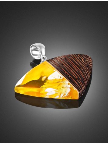White Amber And Wood Pendant The Indonesia, image , picture 2