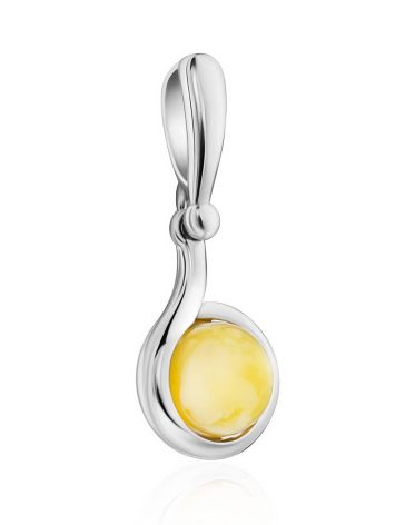 Charming Silver Pendant With Honey Amber The Berry, image , picture 4