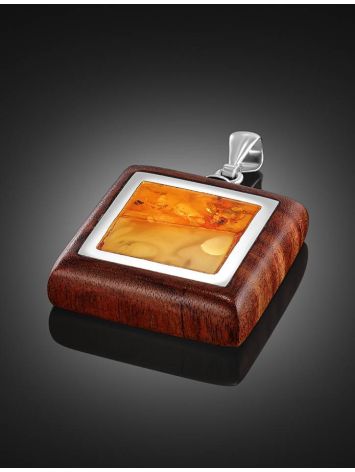Handcrafted Honey Amber Pendant With Wood The Indonesia, image , picture 2