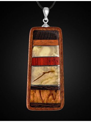 Wooden Pendant With Honey Amber The Indonesia, image , picture 3
