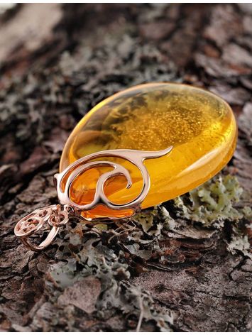 Lemon Amber Teardrop Pendant In Gold-Plated Silver The Cascade, image , picture 4