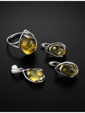 Drop Amber Pendant In Sterling Silver The Selena, image , picture 5