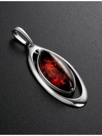 Stylish Cherry Amber Pendant In Sterling Silver The Sonnet, image , picture 2