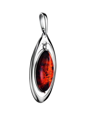 Stylish Cherry Amber Pendant In Sterling Silver The Sonnet, image , picture 3