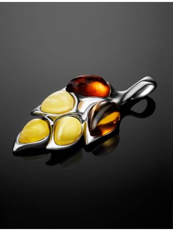 Leaf Amber Pendant In Sterling Silver The Verbena, image , picture 2