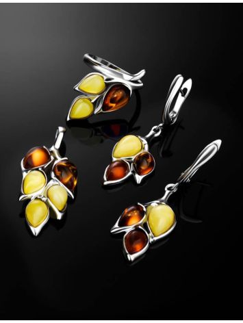 Leaf Amber Pendant In Sterling Silver The Verbena, image , picture 5