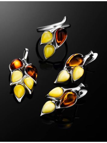 Leaf Amber Pendant In Sterling Silver The Verbena, image , picture 6