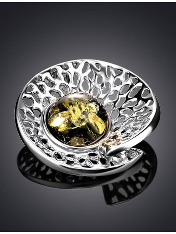 Bright Green Amber Pendant In Silver The Venus, image , picture 2