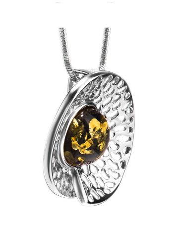 Bright Green Amber Pendant In Silver The Venus, image , picture 4