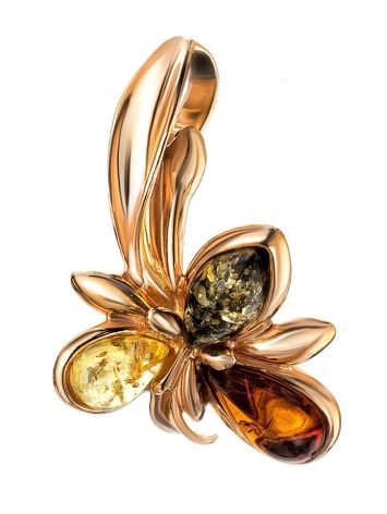 Multicolor Amber Gold Plated Pendant The Verbena, image , picture 3