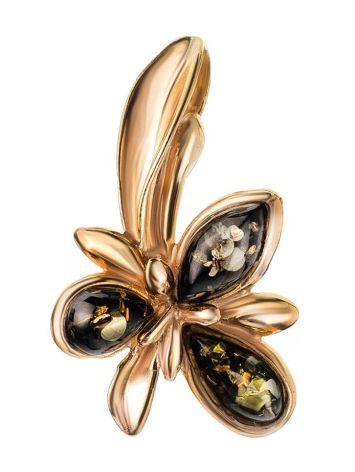 Gold-Plated Pendant With Green Amber The Verbena, image , picture 5
