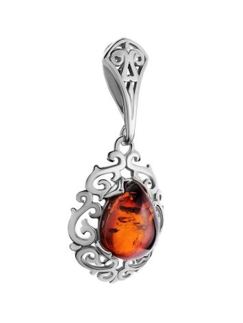 Ornate Silver Pendant With Amber The Luxor, image , picture 3