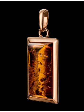 Square Cut Amber Pendant In Gold-Plated Silver The Chelsea, image , picture 3