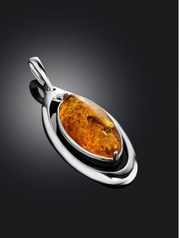 Bright Silver Pendant With Cognac Amber The Sonnet, image , picture 2