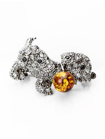 Cognac Amber And Crystals Puppy Brooch The Puppy, image , picture 3