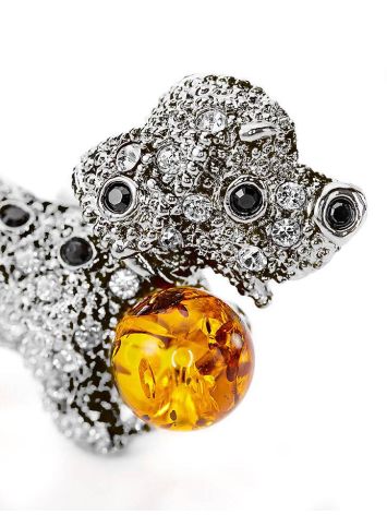 Cognac Amber And Crystals Puppy Brooch The Puppy, image , picture 4