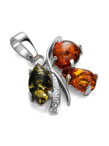 Sterling Silver Pendant With Multicolor Amber The Verbena, image , picture 4
