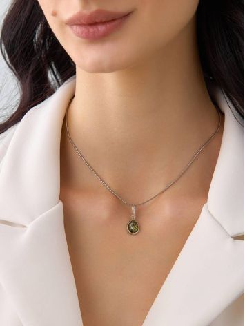 Green Amber Pendant In Sterling Silver The Fiori, image , picture 2