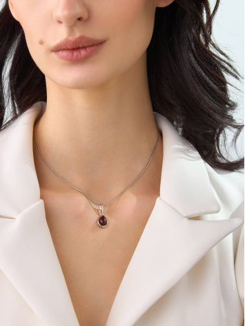 Drop Amber Pendant In Sterling Silver The Fiori, image , picture 2