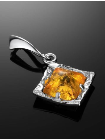 Geometric Silver Amber Pendant The Hermitage, image , picture 2