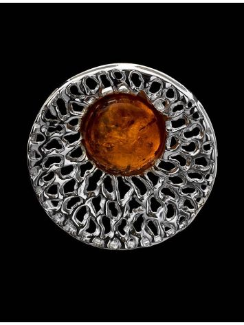 Round Amber Pendant In Sterling Silver The Venus, image , picture 3