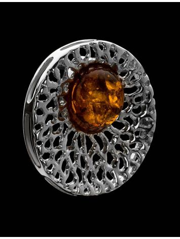 Round Amber Pendant In Sterling Silver The Venus, image , picture 4
