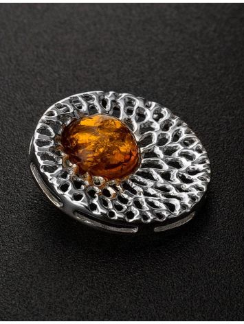 Round Amber Pendant In Sterling Silver The Venus, image , picture 2