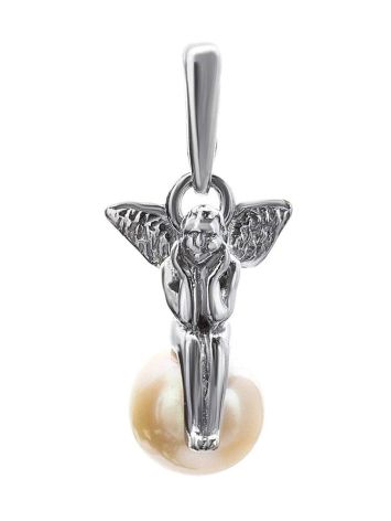 Silver Pendant With Cultured Pearl The Angel, image , picture 3