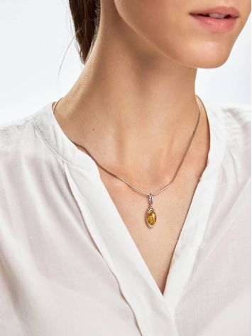 Luminous Lemon Amber Pendant In Sterling Silver The Amaranth, image , picture 2
