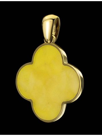 Clover Amber Pendant In Gold-Plated Silver The Monaco, image , picture 2