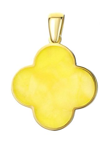 Clover Amber Pendant In Gold-Plated Silver The Monaco, image , picture 3