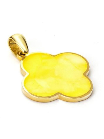 Clover Amber Pendant In Gold-Plated Silver The Monaco, image , picture 5