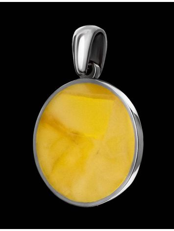 Round Amber Pendant In Sterling Silver The Monaco, image , picture 2