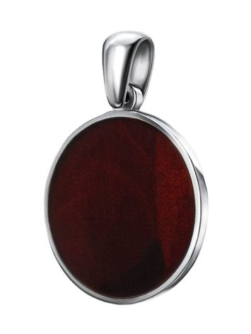 Flat Amber Pendant In Sterling Silver The Monaco, image , picture 3