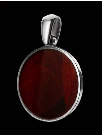 Flat Amber Pendant In Sterling Silver The Monaco, image , picture 2