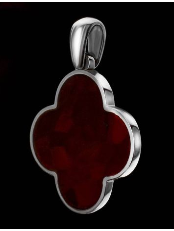 Clover Amber Pendant In Sterling Silver The Monaco, image , picture 3