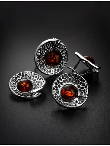 Round Amber Pendant In Sterling Silver The Venus, image , picture 4