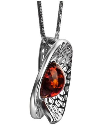 Round Amber Pendant In Sterling Silver The Venus, image , picture 3