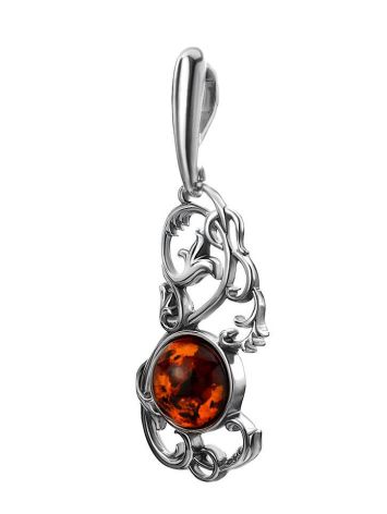 Classy Silver Pendant With Cherry Amber The Tivoli, image , picture 5