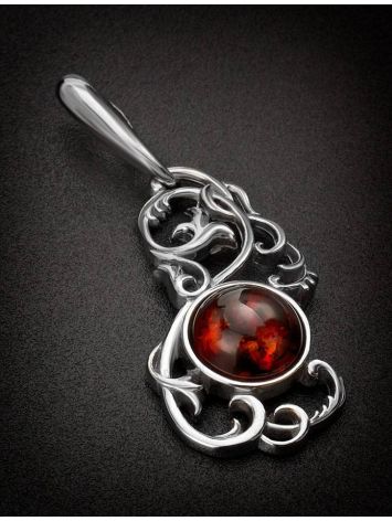 Classy Silver Pendant With Cherry Amber The Tivoli, image , picture 2