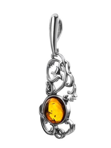 Classy Silver Pendant With Cognac Amber The Tivoli, image , picture 5