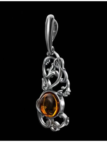 Classy Silver Pendant With Cognac Amber The Tivoli, image , picture 2